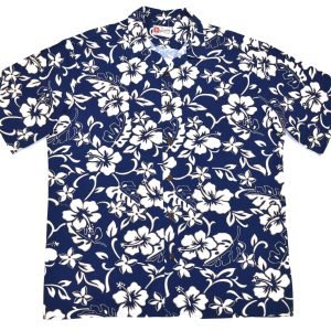 Classic Blue Hibiscus Hawaiian Shirt