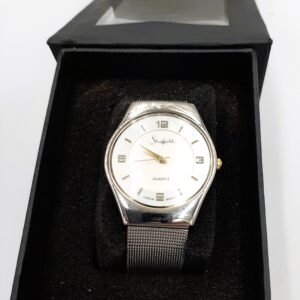 Minimalist Silver Mesh Dress Watch